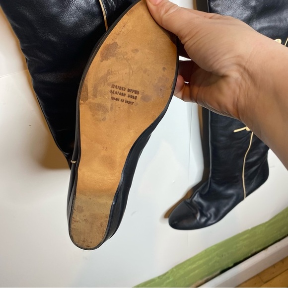 Vintage Andrea Pfister for Marshall Fields hidden wedge leather boots 41 mod - Picture 8 of 8